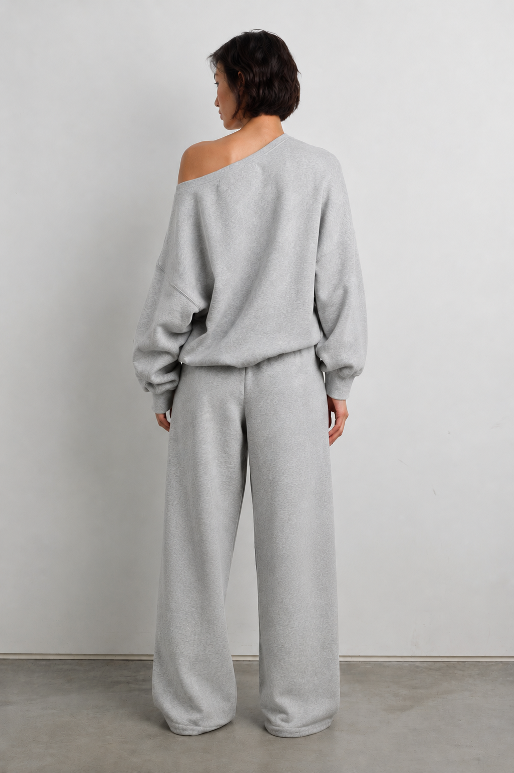 Luna Off-Shoulder Lounge Set – Heather Grey