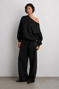Luna Off-Shoulder Lounge Set – Midnight Black